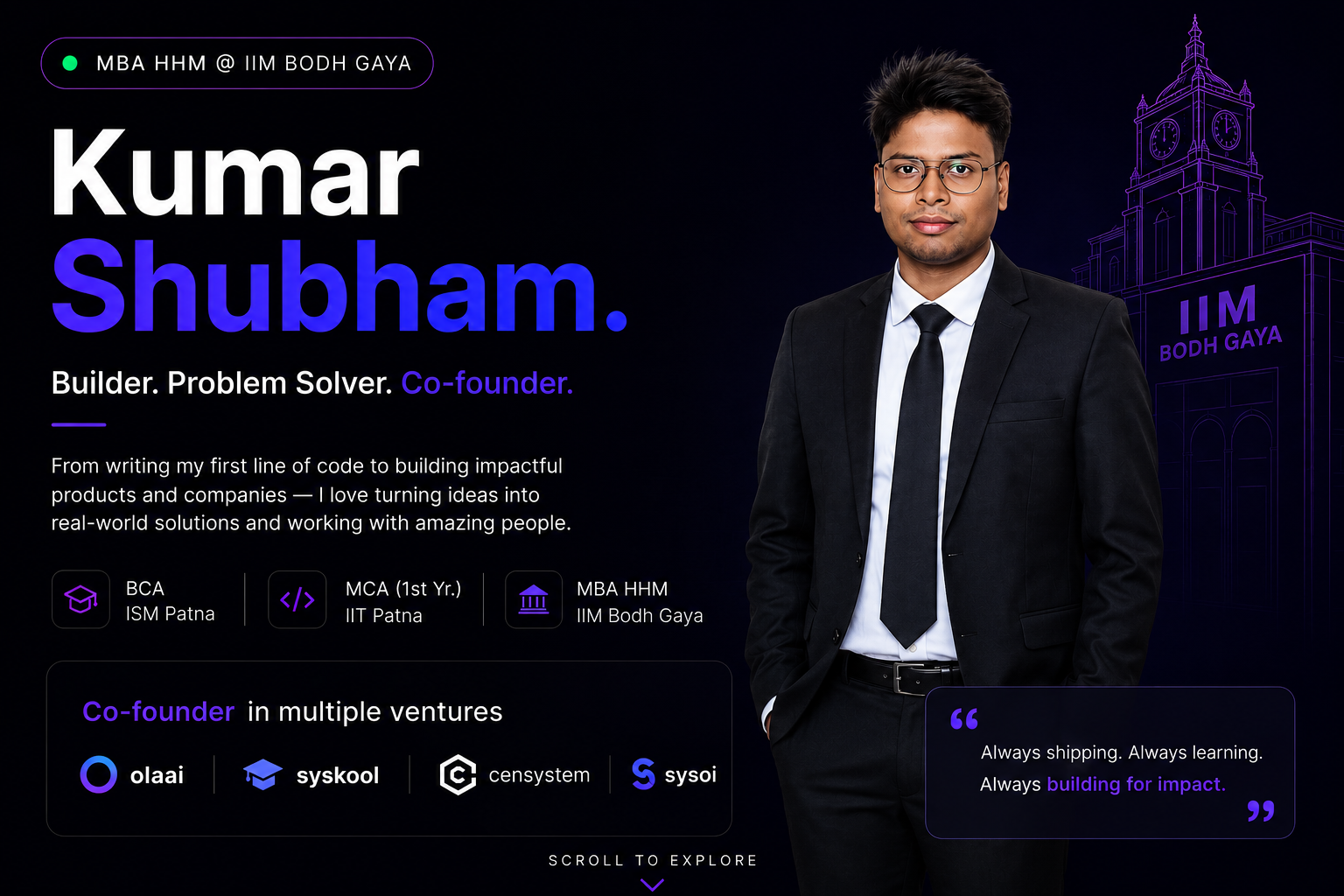 Kumar Shubham MBA IIM Bodh Gaya